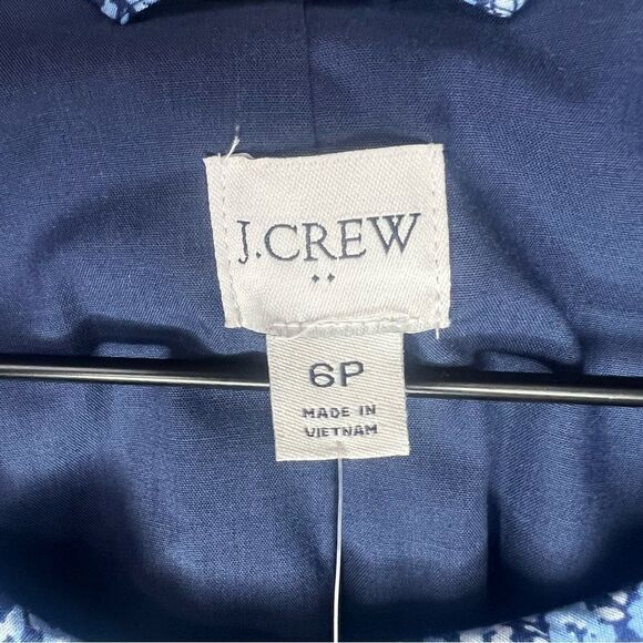 J.Crew Women's Petite Short Quilted Cotton-Blend Jacket NWT Size 6P Blue Floral - Picture 7 of 15